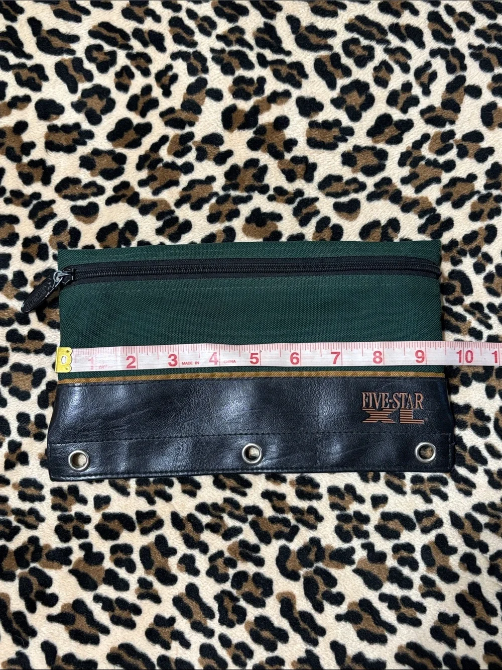 90s Vintage Mead Five-Star XL Pencil Pouch ✏️ Organizer Bag School Hunter Green